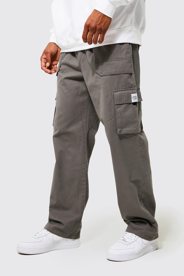 Elasticated Waist Relaxed Fit Buckle Cargo Trouser | boohooMAN USA