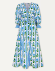 Indigo Border Melanie Dress