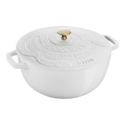 Staub Cast Iron 5.25 qt, French oven snake, pure-white - Factory Second