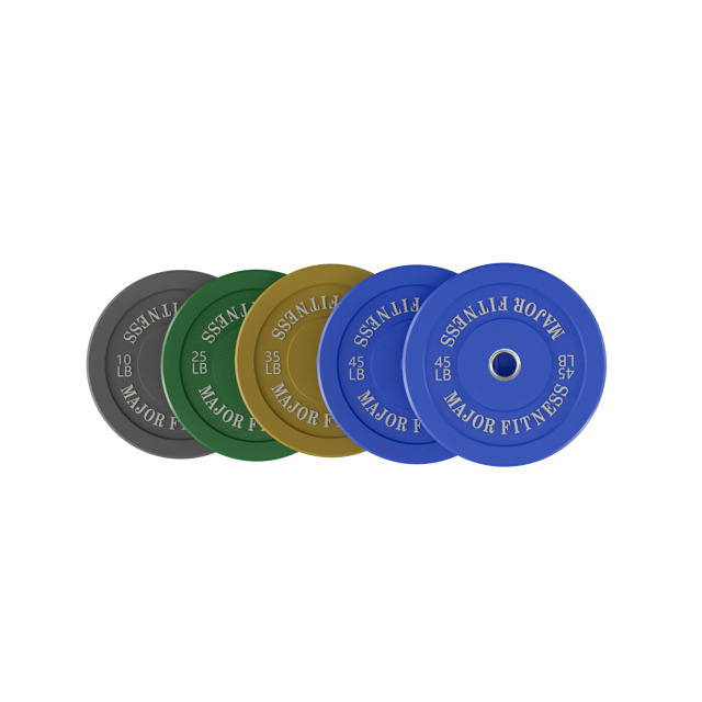 MAJOR FITNESS Low Bounce Bumper Plates Olympic Weight Plates Set