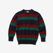 J. Press Shaggy Dog Sweater - Blue/Bordeaux/Green Stripe