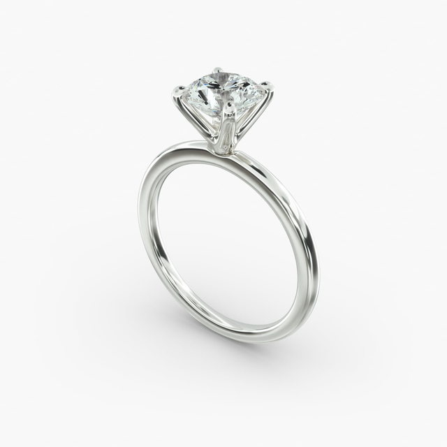 Solitaire Engagement Ring 4-Prong Nouveau Head
