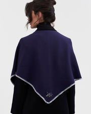 Blue Triangle Blanket-Stitch Scarf