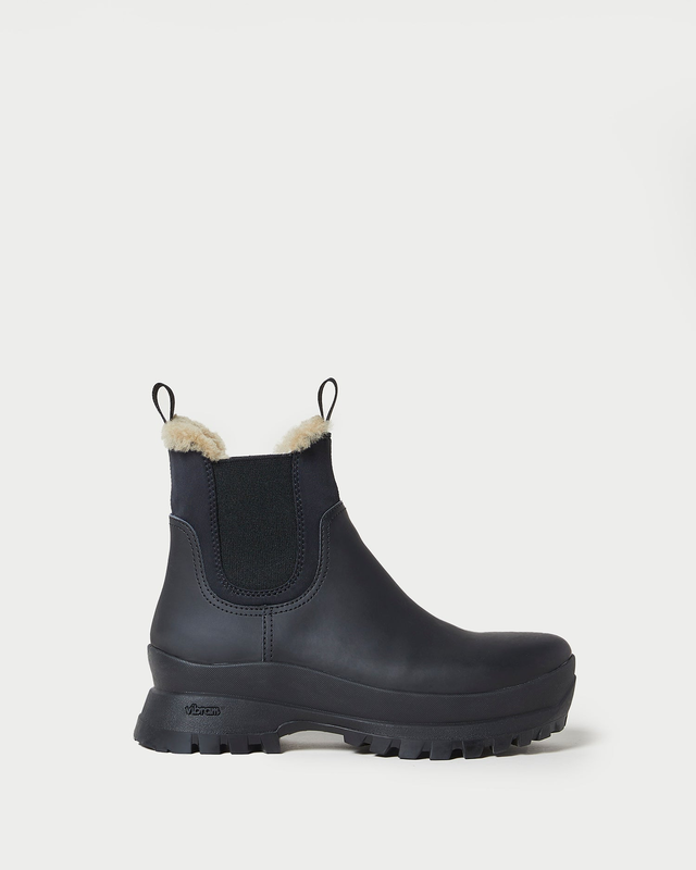 Tara Black Shearling-Lined Boot