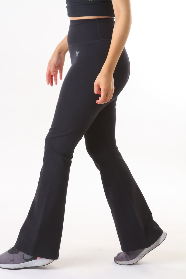 Sakura Pique (Fitted) Flare Pants - Black