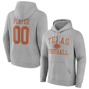 Men's Fanatics Gray Texas Longhorns Football Pick-A-Player NIL Gameday Tradition Pullover Hoodie