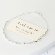 Fuck Cancer Sterling Silver Morse Code Chain Bracelet