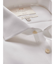 Slim Fit White Pique Non-Iron Shirt