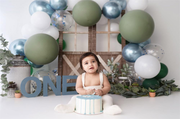Fox Boy Cake Smash Balloons Vinyl Backdrop Design by Kali