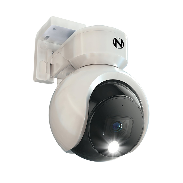 Add On Wired Spotlight Pan and Tilt 4K Deterrence Camera with 2-Way Audio - White