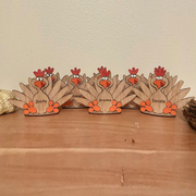 Personalized Name Cartoon Turkey Thanksgiving Place Card with Base, Table Name Card, Dinner Decor, Thanksgiving/Housewarming Gift for Hostess/Family