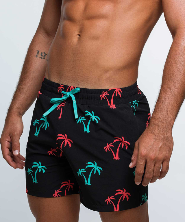 Rounderbum H2O Relaxed Padded Swim Short Palm Green