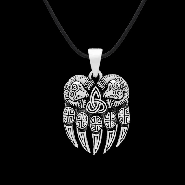 Bear Paw Claw triquetra Sterling Silver Pendant