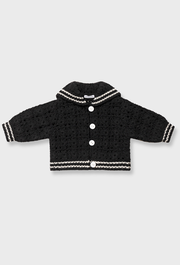Dovie Baby & Kids Cardigan - Black/Cream