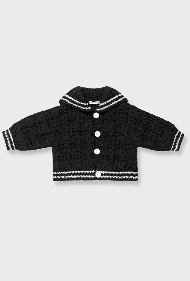 Dovie Baby & Kids Cardigan - Black/Cream