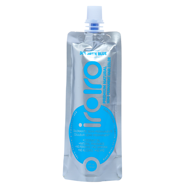Iroiro 340 UV Reactive Blue Neon Vegan Cruelty-Free Semi-Permanent Hair Color