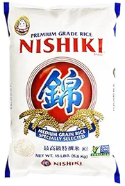 Nishiki Premium Rice, Medium Grain,15 Pound (Pack of 1)