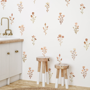 Floral Bunches Fabric Wall Decals - Neutral
