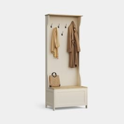 Ash Hallway Coat Rack with Shoe Storage Bench – Cream