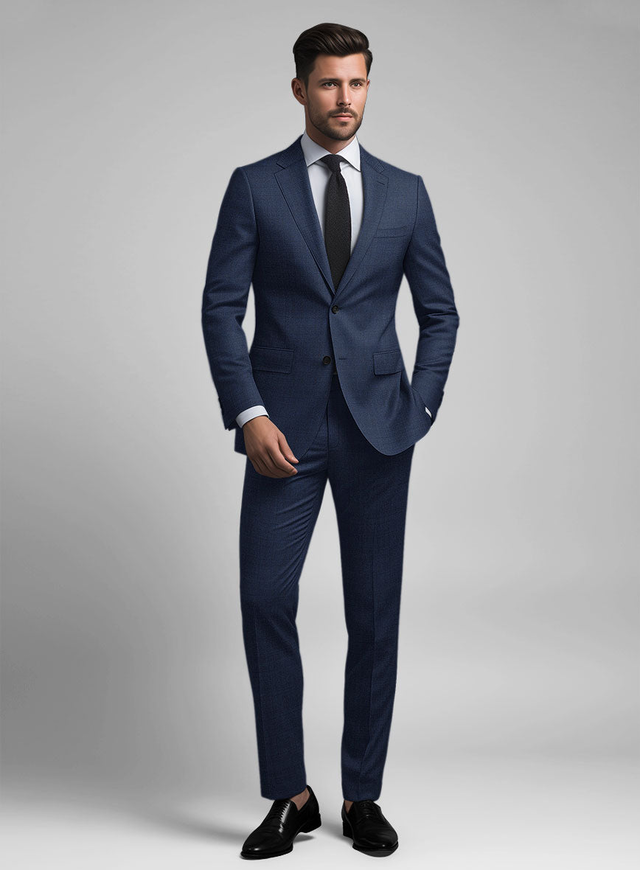 Stretch Royal Blue Wool Suit