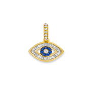 Baguette Diamond & Blue Sapphire Eye Charm
