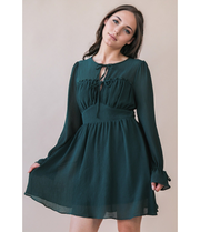 Forest Green Long Sleeve Mini Dress
