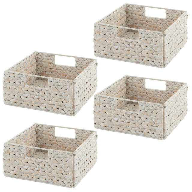 Water Hyacinth Cube Kitchen Basket 10.5 x 10.5 x 5
