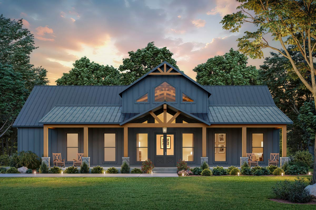 Plan 56557SM: 4 Bed Barndo-Style Modern Farmhouse Plan 4 Bedroom, 3 Bath, Side-Entry Garage