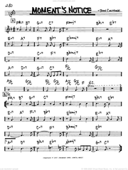 Moment's Notice sheet music (in Bb) (PDF)