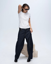 Slub Jersey Schoolboy Crew Neck Tee - White