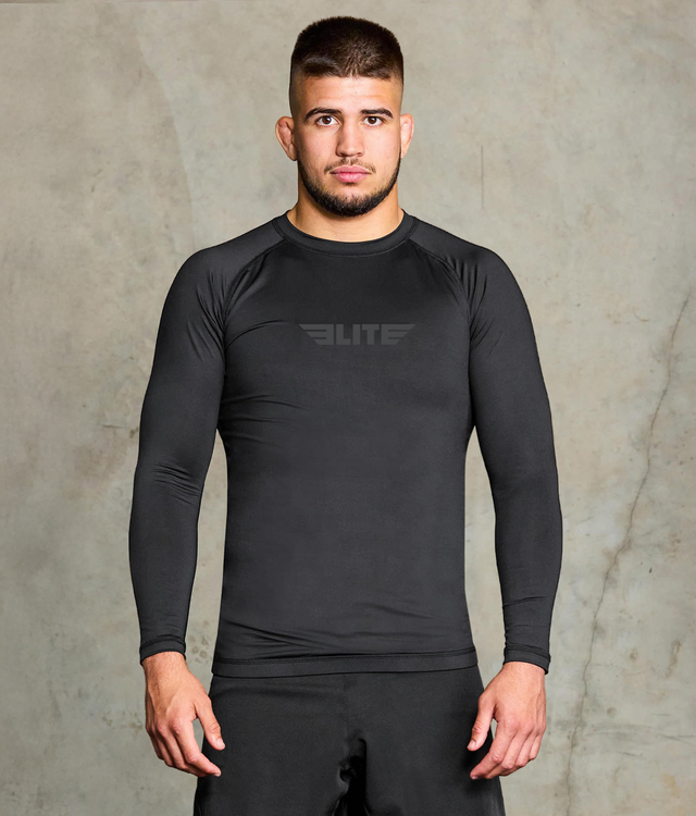 Standard Black Long Sleeve No-Gi Mens BJJ Rash Guard