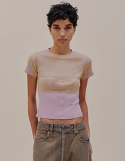 LAPPED BABY TEE IN BRUSH STROKE
