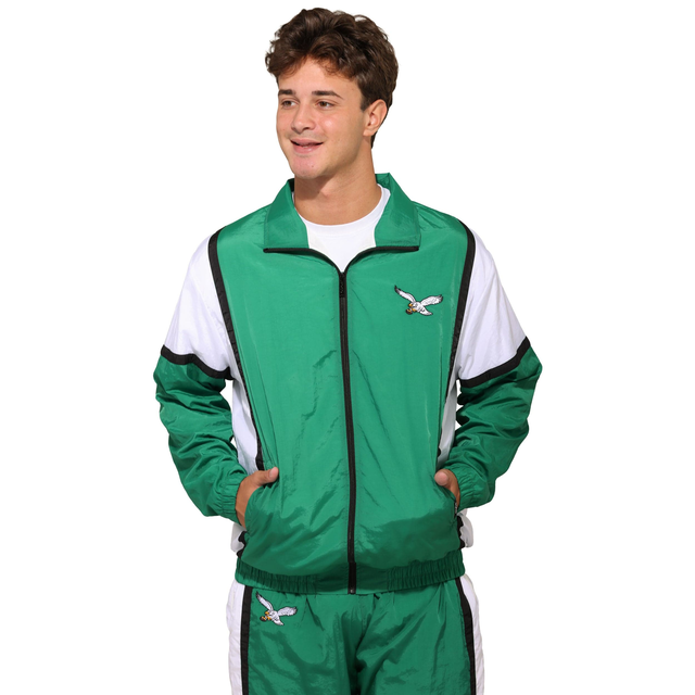 Philadelphia Eagles NFL Kelly Green Nylon Crinkle Gameday Jacket (PREORDER - SHIPS LATE OCTOBER)