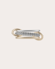 Tigris 18K Gold Sterling Silver and Diamond Linked Rings