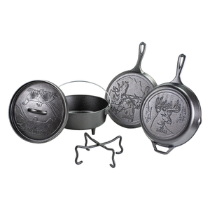 Lodge L5WLSETA 5-Piece Seasoned with Oil Cast Iron Wild Life Series Cookware Set (1 Set)