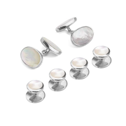 Oval Cufflinks & Dress Shirt Studs Set