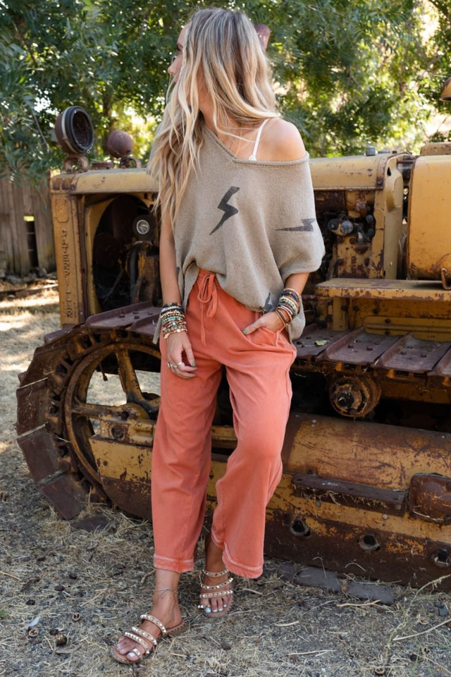 Struck By You Dolman Sleeve Sweater Top - Mocha