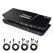 2 Port Dual Monitor KVM Switch Kit HDMI 4K60Hz with USB 3.0 Docking Station, EDID