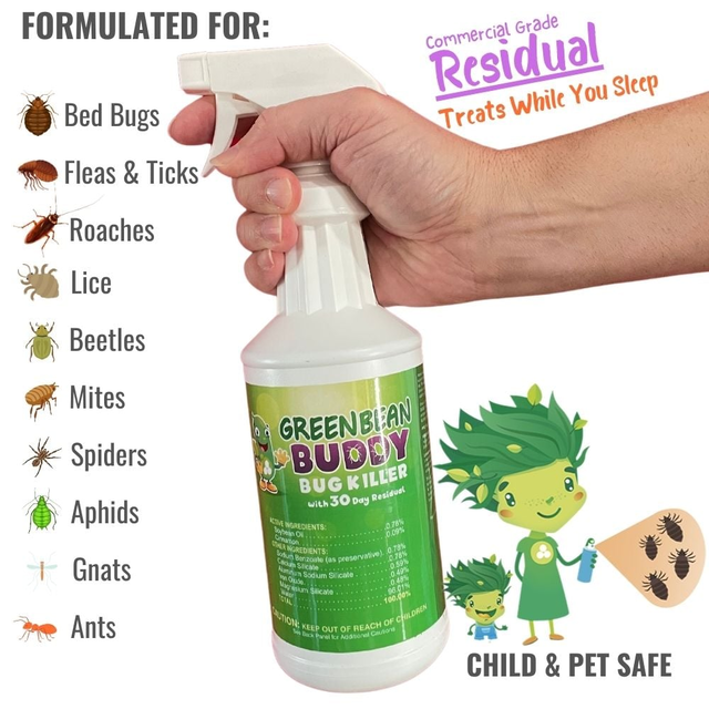Best Bed Bug Spray That Works, 32oz GreenBeanBuddy