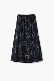 Long skirt with faces