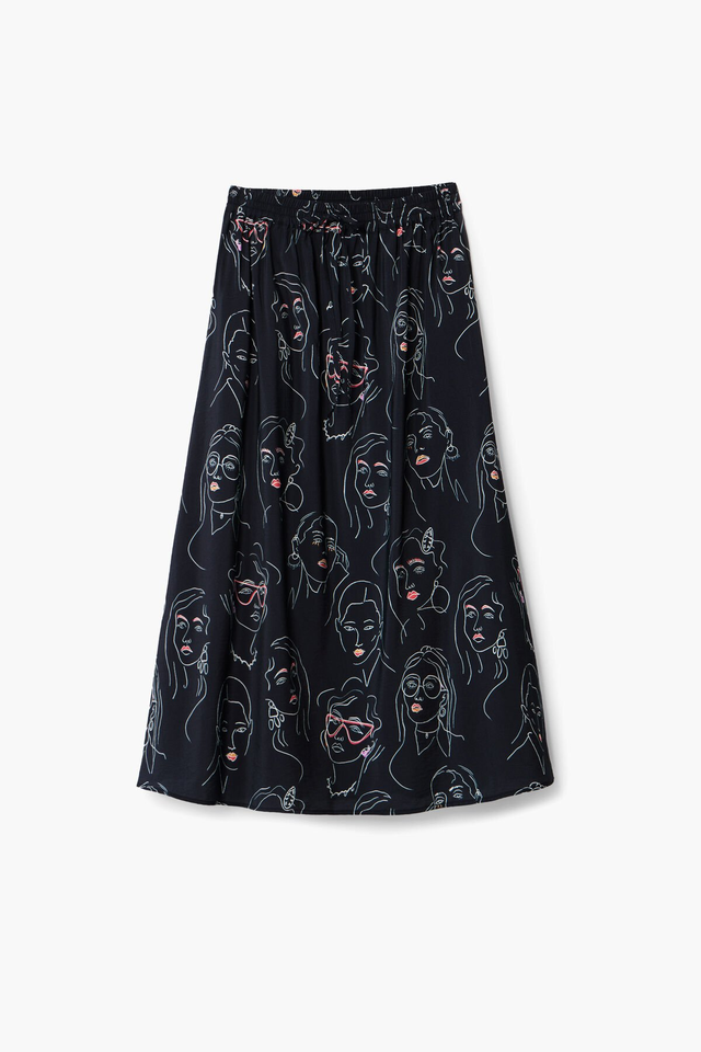 Long skirt with faces