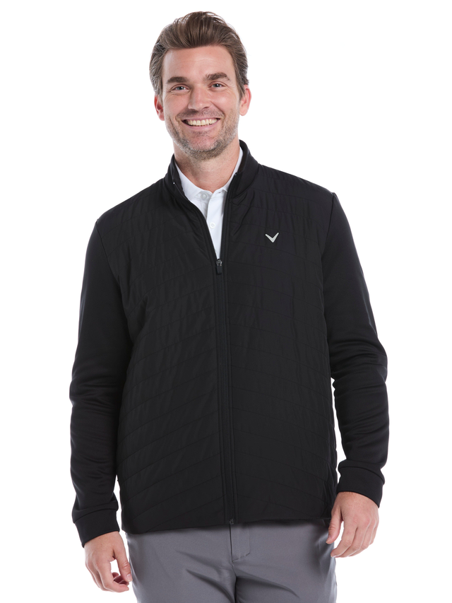 Mens Quilted Puffer Full Zip Golf Jacket