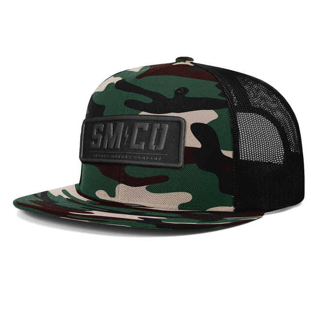 Sparks Motors Camo Leather Patch Snapback