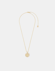 14ct Gold-Plated Diamanté Coin Necklace