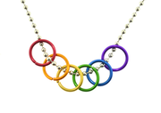 Rainbow Freedom Rings Necklace - Gay & Lesbian LGBT Pride Chain