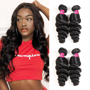 Unprocessed Brazilian Hair Loose Wave Hair 4 Bundles One More Human Hair