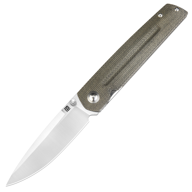 Artisan Cutlery Sirius 1849P S35VN Blade OD Green Micarta Handle Folding Knives