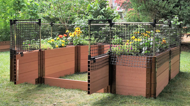Walk-In 'Topolski' 8' x 8' Animal Barrier Raised Garden Bed - 2" Profile