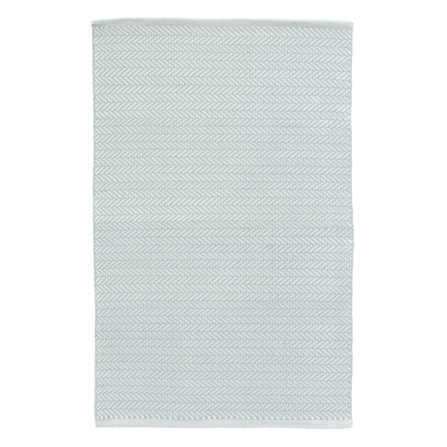 Herringbone Handwoven Indoor/Outdoor Rug | Light Blue/Ivory