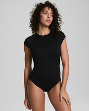 SPANXshape™ Swim Pique High Neck Short Sleeve One-Piece